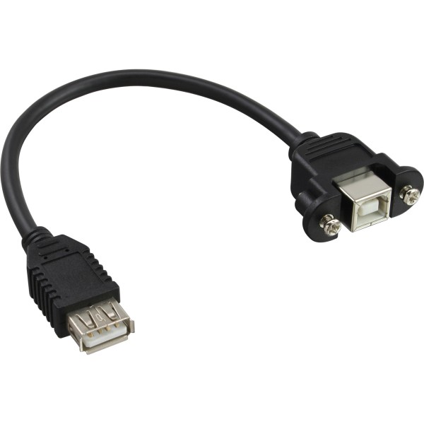 USB 2.0 Adapterkabel, Buchse A auf Einbaubuchse B, 0,2m