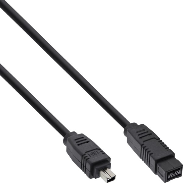 FireWire Kabel, IEEE1394 4pol Stecker zu 9pol Stecker, schwarz, 1m