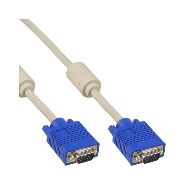 S-VGA Kabel, 15pol HD Stecker / Stecker, beige, 1m