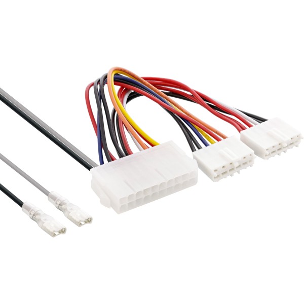 Stromadapter intern, 20pol ATX-NT zu P8/P9 AT-Mainboard + Schalter, 0,2/0,8m