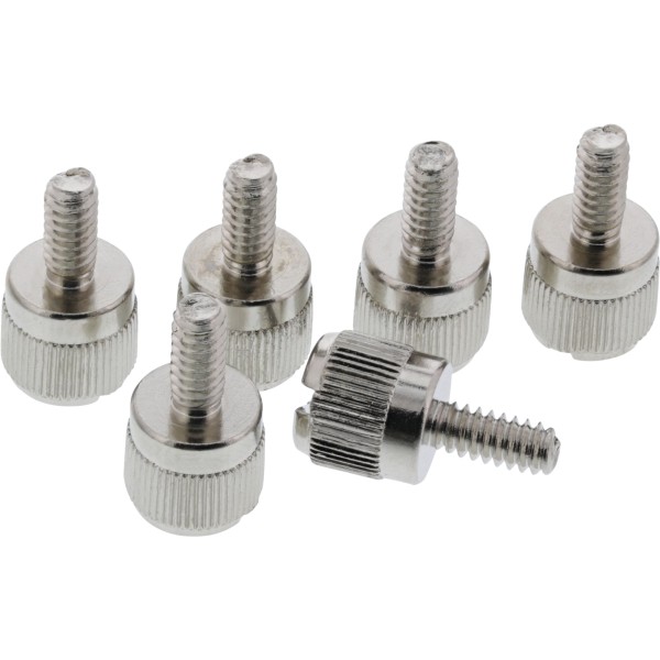 Rändelschrauben, silber, für Gehäuse, 12mm, 6er Pack