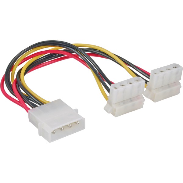 Strom Y-Kabel intern, 1x 13,34cm (5,25") an 2x 13,34cm (5,25") gewinkelt, 0,15m