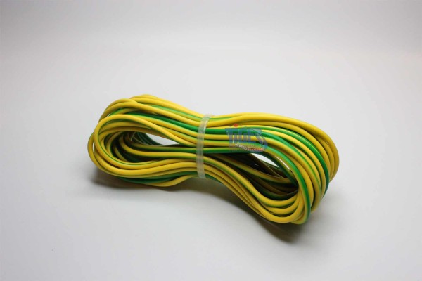 Drahtlitze 1x0,5mm², grün-gelb, Rolle m. 10m, H05V-K