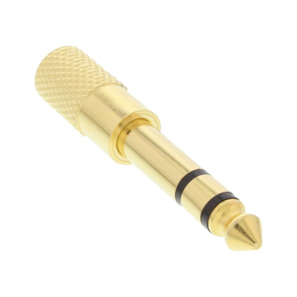 Audio Adapter, 6,3mm Klinke Stecker an 3,5mm Klinke Buchse, Stereo, gold