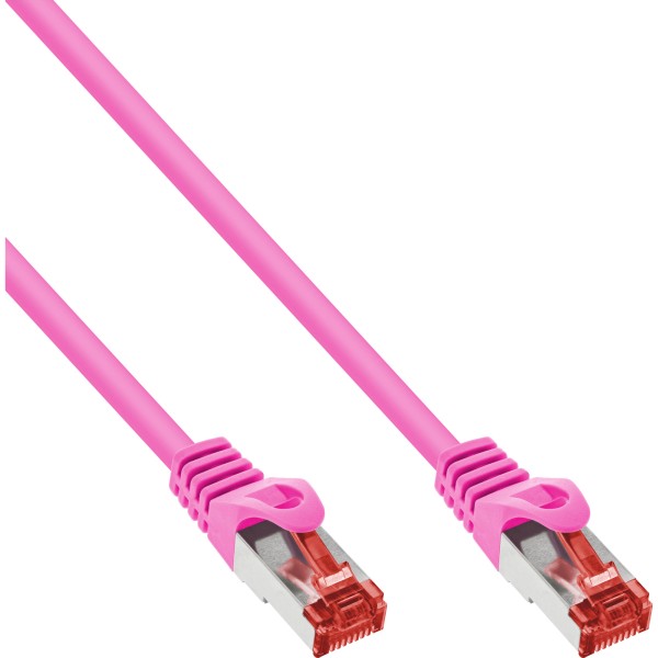 Patchkabel, S/FTP (PiMf), Cat.6, 250MHz, PVC, Kupfer, pink, 15m