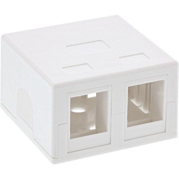 Anschlussdose Aufputz für 2x Keystone RJ45 Buchse, weiß