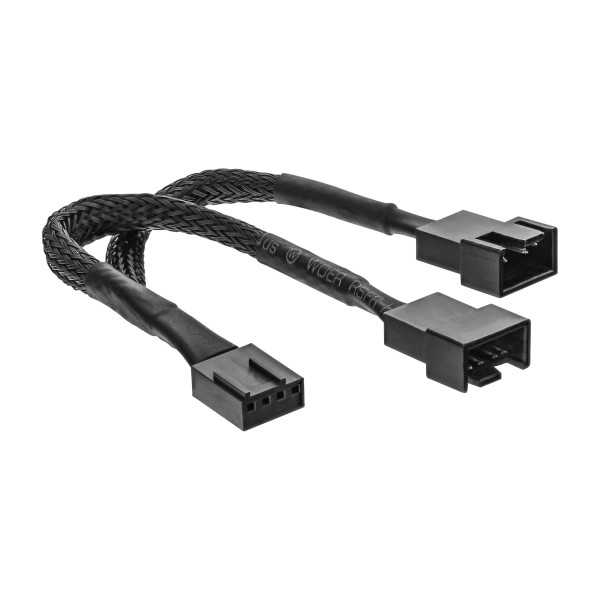Y-Kabel für Lüfter PWM, 4pol Molex 1 Stecker / 2 Buchse, 0,15m