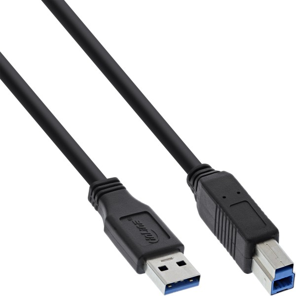 USB 3.0 Kabel, A an B, schwarz, 0,3m