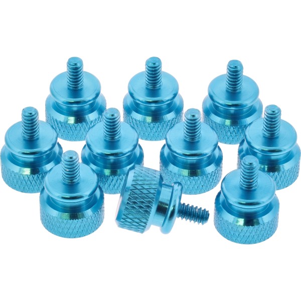 Rändelschrauben für Gehäuse, Alu, blau, 10er Pack