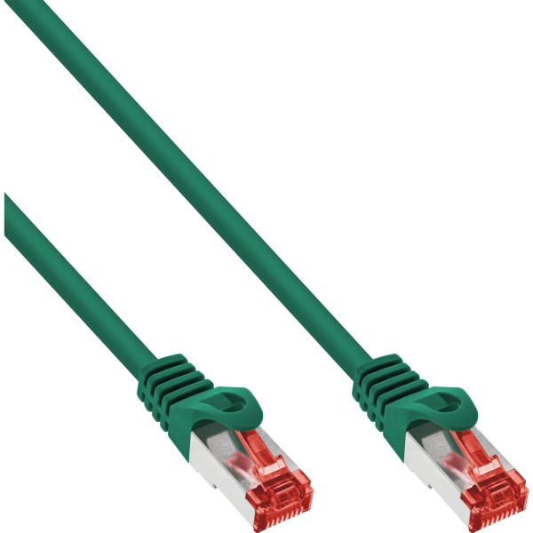 Patchkabel, S/FTP (PiMf), Cat.6, 250MHz, halogenfrei, Kupfer, grün, 0,3m