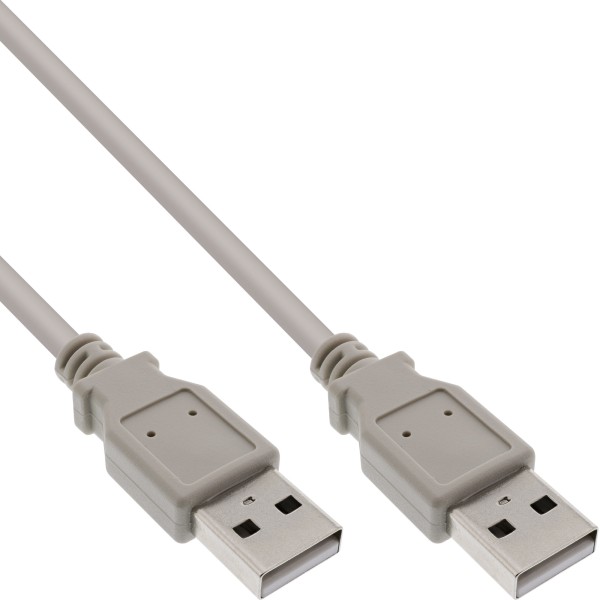 USB 2.0 Kabel, A an A, beige, 1m
