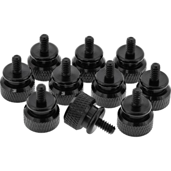 Rändelschrauben (schwarz) für Gehäuse, 12mm, 10er Pack