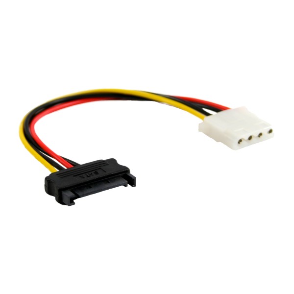 SATA Stromadapterkabel, 15pol SATA Buchse an 4pol Stecker, 0,3m