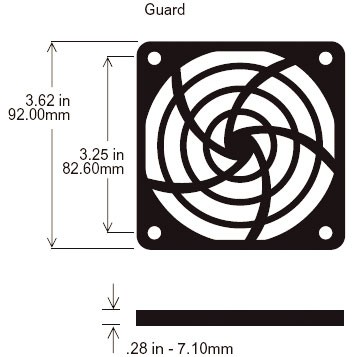 Kunststoffschutzgitter für Ventilatoren 92x92mm
