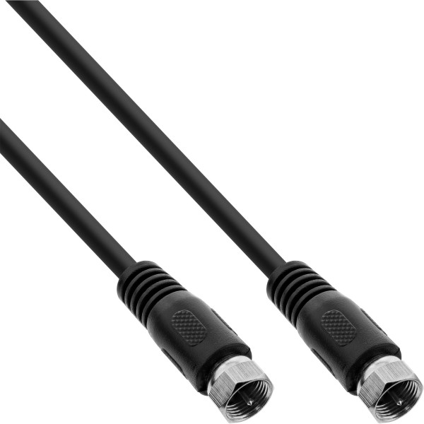 SAT-Anschlusskabel, 2x geschirmt, 2x F-Stecker, >75dB, schwarz, 5m
