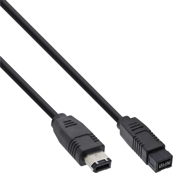 FireWire Kabel, IEEE1394 6pol Stecker zu 9pol Stecker, schwarz, 1,8m