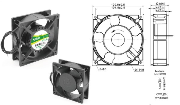 Lüfter Axial 100-240V AC 2800 U/min EC Fan