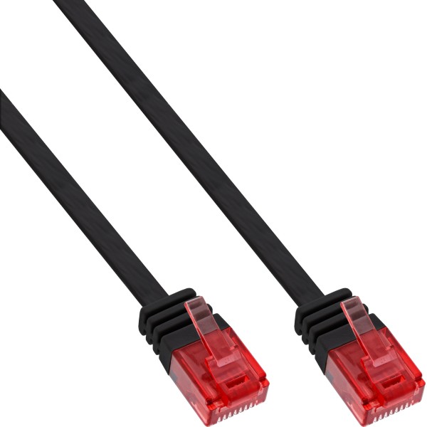 Patchkabel flach, U/UTP, Cat.6, schwarz, 0,5m