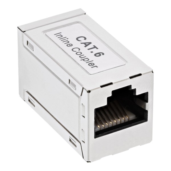 Patchkabelkupplung Cat.6, 2x RJ45 Buchse, geschirmt