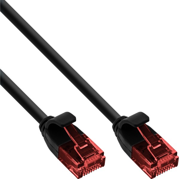 Slim Patchkabel, U/UTP, Cat.6, schwarz, 3m