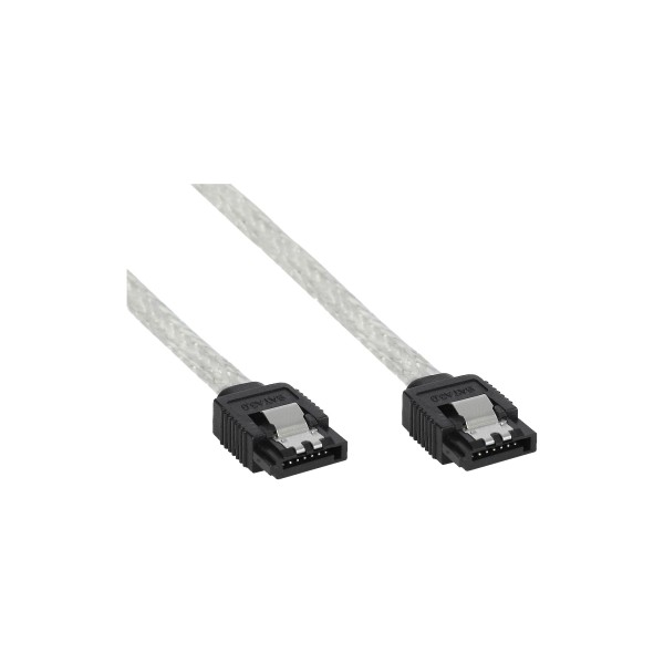 SATA 6Gb/s Kabel rund, mit Lasche, 0,75m
