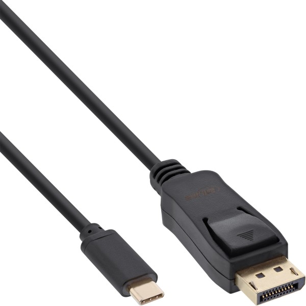 USB Display Kabel, USB Typ-C Stecker zu DisplayPort Stecker (DP Alt Mode), 4K2K, schwarz, 1m