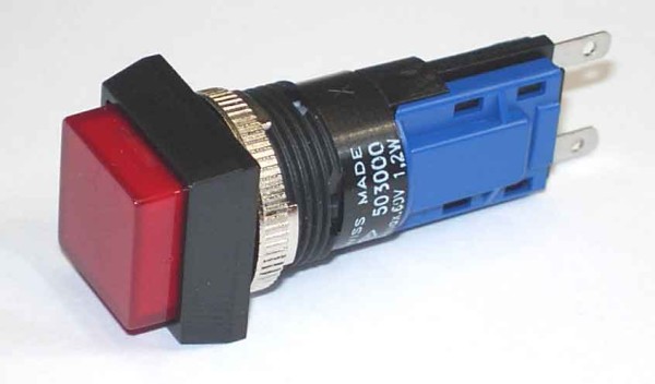 TH25 Signallampe, 18x18mm, Frontrahmen angeschrägt, Steckanschluss