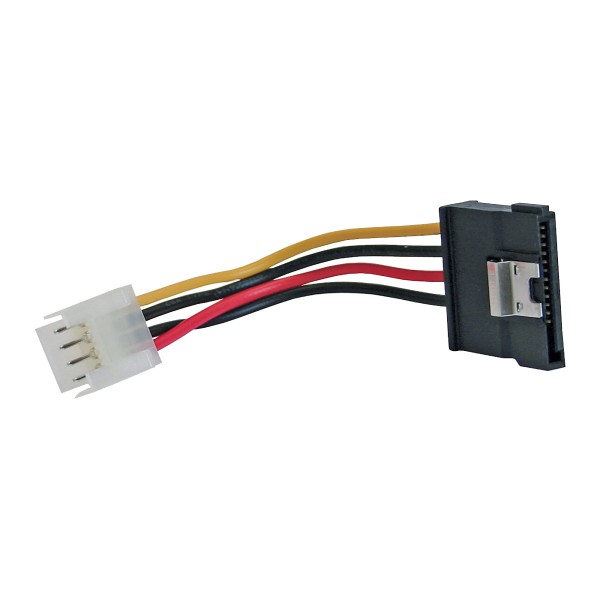 SATA Stromadapterkabel, 1x 8,89cm (3,5") Buchse an 15pol SATA Stecker mit Lasche, 0,06m