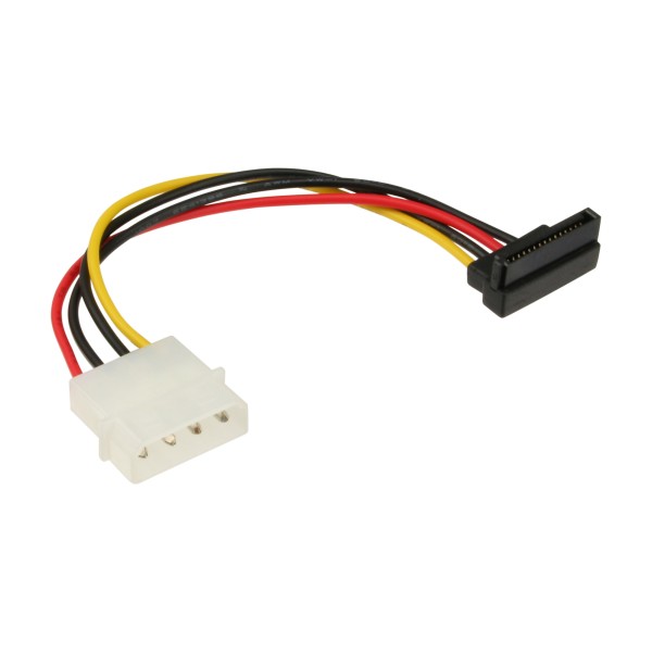 SATA Stromadapterkabel, 1x 13,34cm (5,25") Buchse an 15pol SATA Stecker, nach unten abgewinkelt
