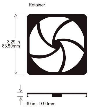 Schutzgitter, Retainer for 80mm-filter-kits 80x80xmm, plastic UL94-V0