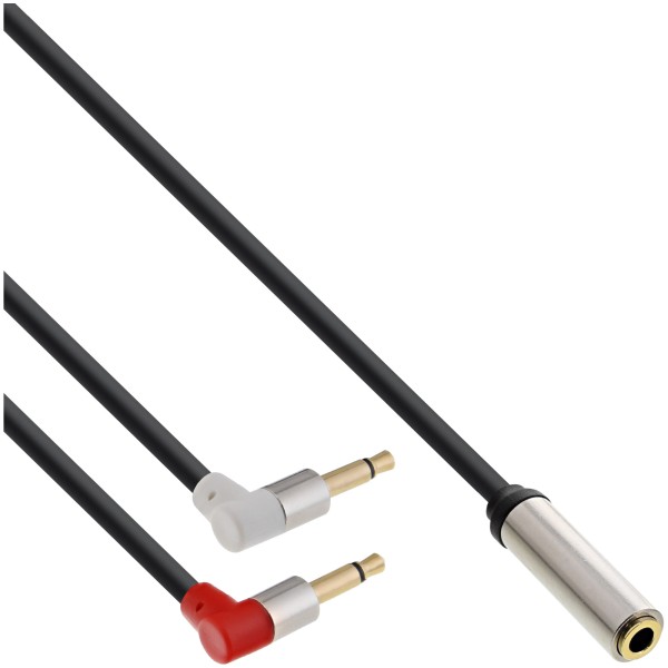 Slim Audio Kopfhörer Flugzeug-Adapterkabel, 2x 3,5mm Klinke ST an 3,5mm Klinke BU 3pol., 2m, 99251B