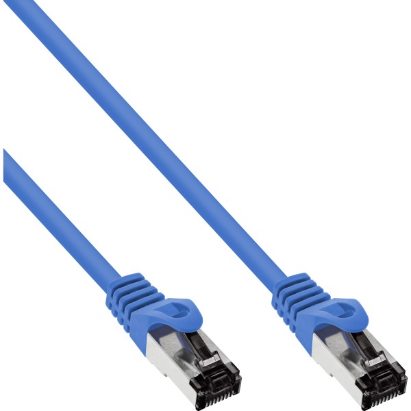 Patchkabel, S/FTP (PiMf), Cat.8.1, 2000MHz, halogenfrei, Kupfer, blau, 15m